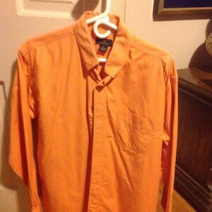 Brooks Brothers Men's Medium Orange Long Sleeve Casual Shirt - Good Condition